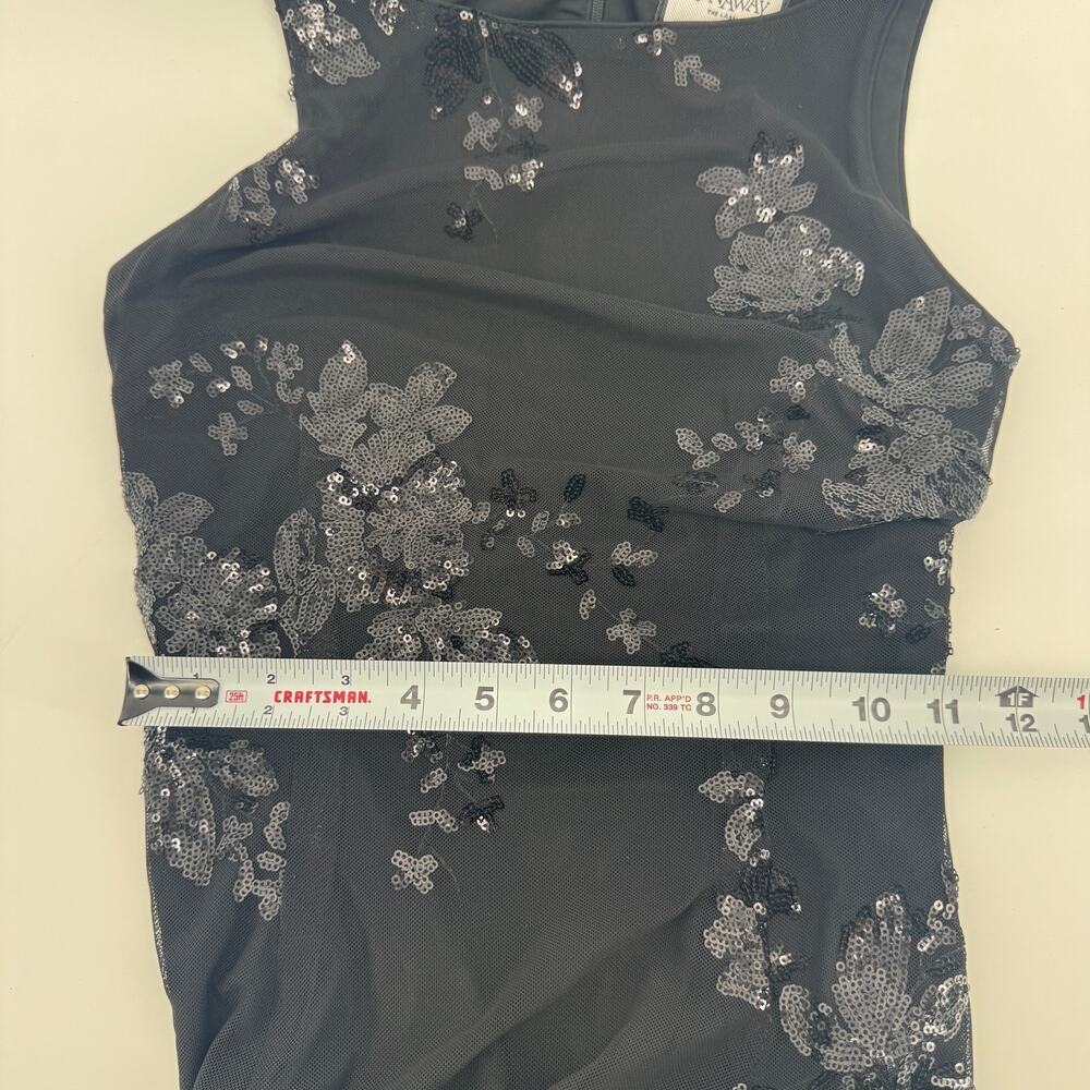 Runaway the Label Margie Sequin Mini Dress Sz Small Floral Boatneck Bodycon - Picture 10 of 11